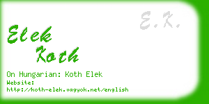 elek koth business card